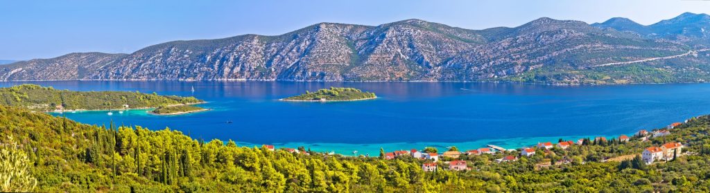 Island,Of,Korcula,And,Peljesac,Peninsula,Channel,Panoramic,View,,Landscape